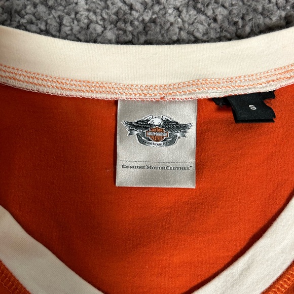 Harley-Davidson WOMEN'S CLASSIC COLORBLOCK V Neck TEE Size S - Picture 6 of 9